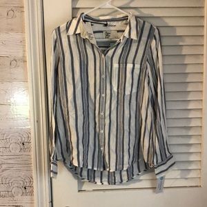 Women’s blue striped button down
